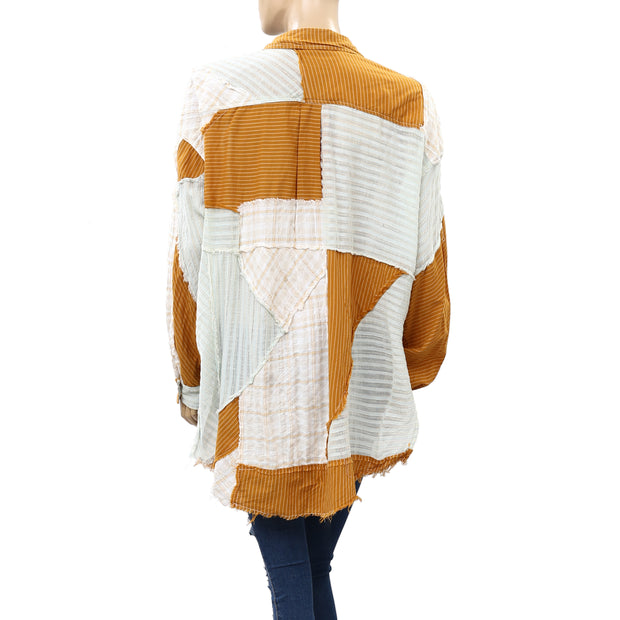 BDG Urban Outfitters Marco 拼接纽扣衬衫上衣