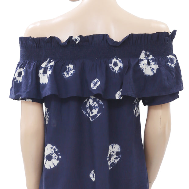 White Two Tie & Dye Printed Mini Dress S