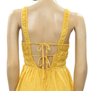 Urban Outfitters UO Cleo Embroidered Tie-Back Romper Dress S