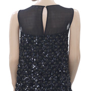 Juicy Couture Beaded Sequin Embellished Black Tunic Dress S 4