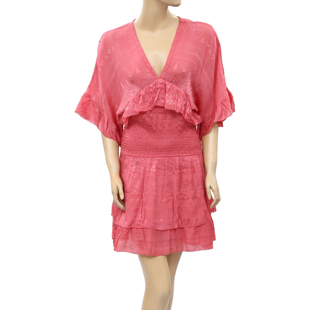 IRO Stacy Smocked Mini Dress M 38