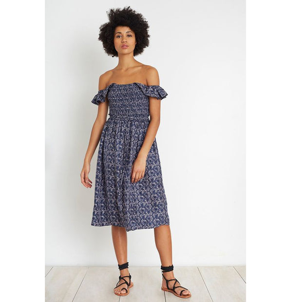 Apiece Apart Lamu Smocked Midi Dress S 4
