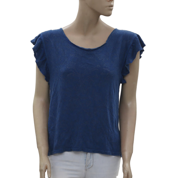 Free People 纹理印花衬衫上衣 S