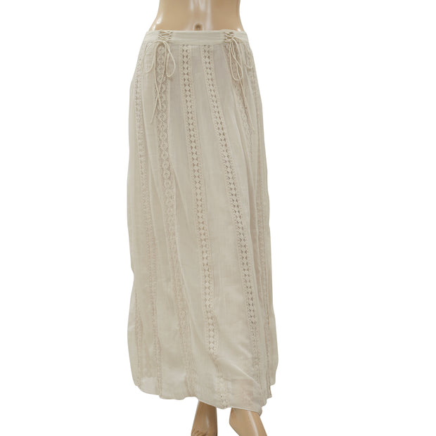 Chelsea & Violet Lace Beige Maxi Skirt