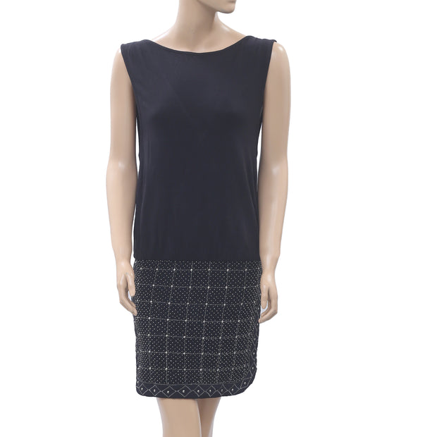H&M Beaded Embellished Embroidered Mini Dress S