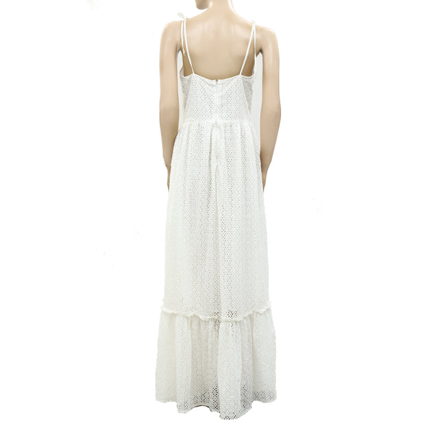 Ulla Johnson Eyelet Embroidered Ruffle Maxi Dress