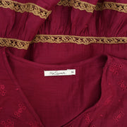 Mes Demoiselles Eyelet Embroidered Blouse Top S-36