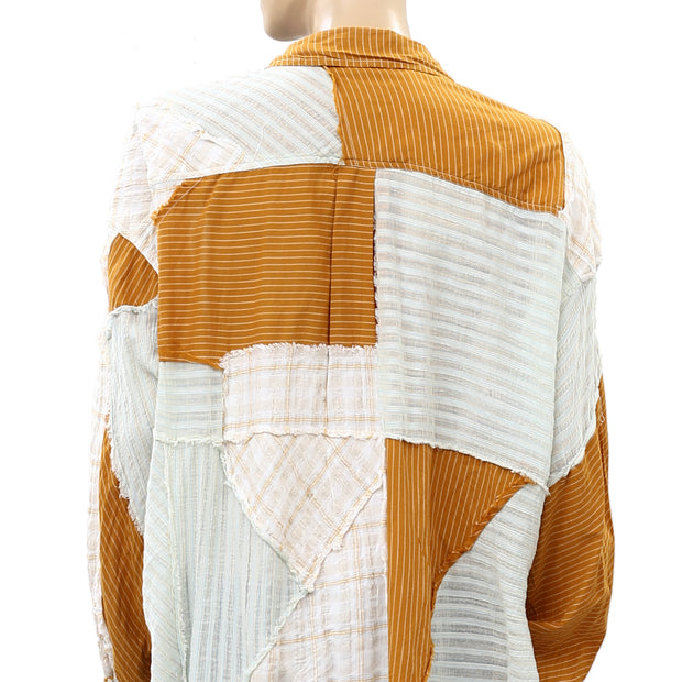 BDG Urban Outfitters Marco 拼接纽扣衬衫上衣