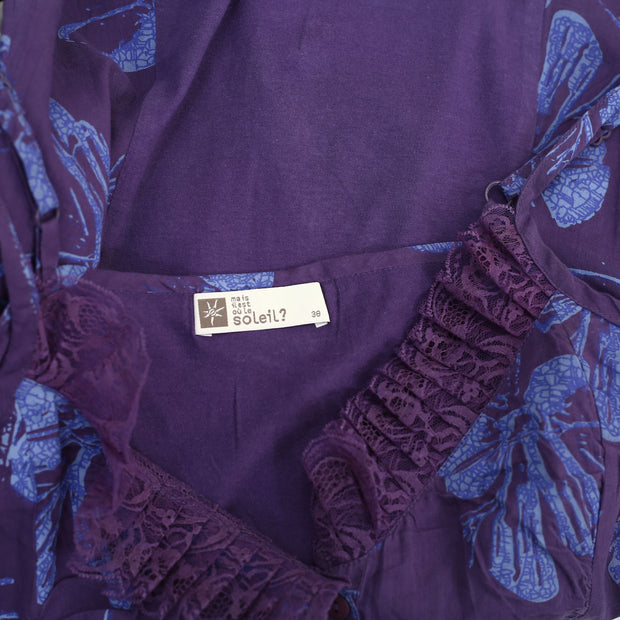 Mais Il Est Ou Le Soleil Printed Cami Blouse Top M-38