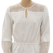 Bensimon Crochet Lace Ivory Blouse Top S