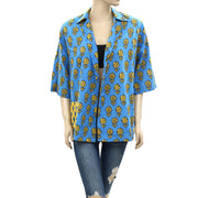 Rhode Resort Carl Printed Cotton-Voile Blouse Shirt Top XS