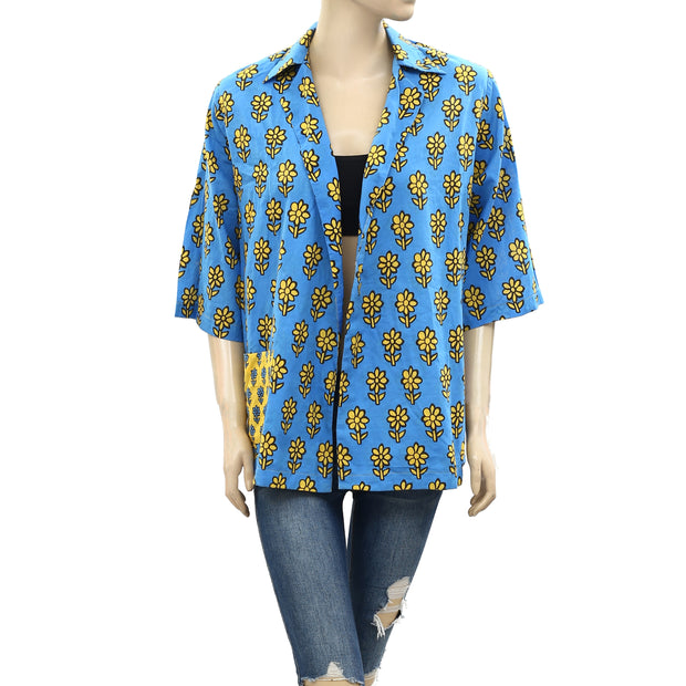 Rhode Resort Carl Printed Cotton-Voile Blouse Shirt Top XS