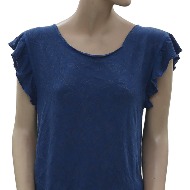Free People 纹理印花衬衫上衣 S
