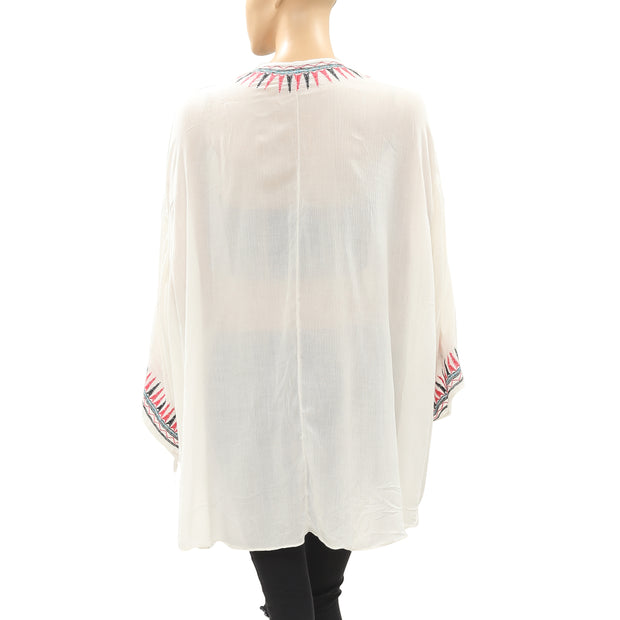 Ecote Urban Outfitters Embroidered Coverup Top M