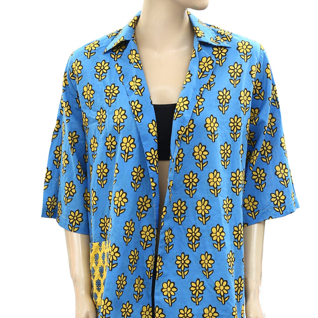 Rhode Resort Carl Printed Cotton-Voile Blouse Shirt Top XS