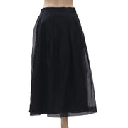 Uterque Organza Embellished Black Midi Skirt XS