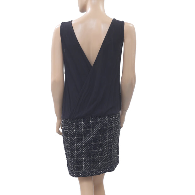 H&M Beaded Embellished Embroidered Mini Dress S