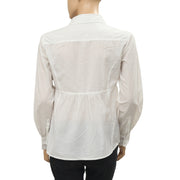 Anthropologie Ruffle Solid Blouse Shirt Top S