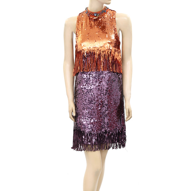 Pinko Womens Sequin Embellished Mini Dress S