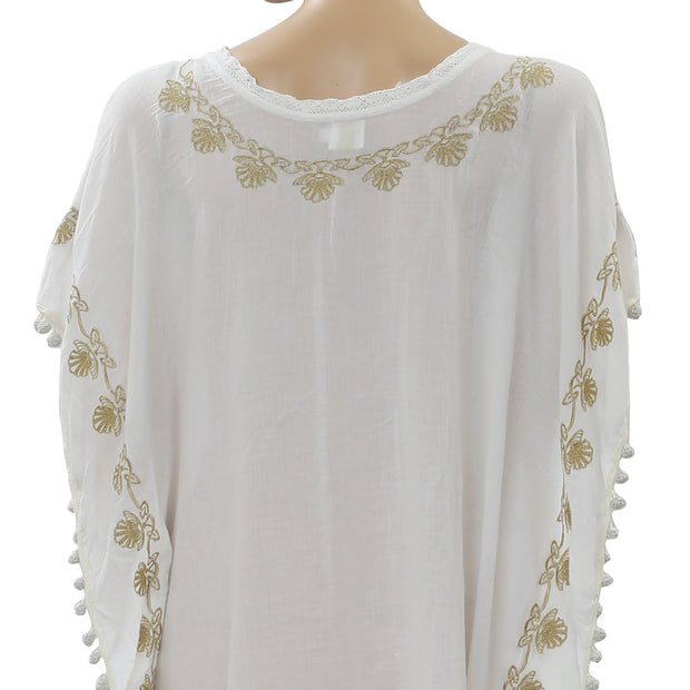 Mai 68 Shimmer Pom Pom Embroidered Mini Dress XS