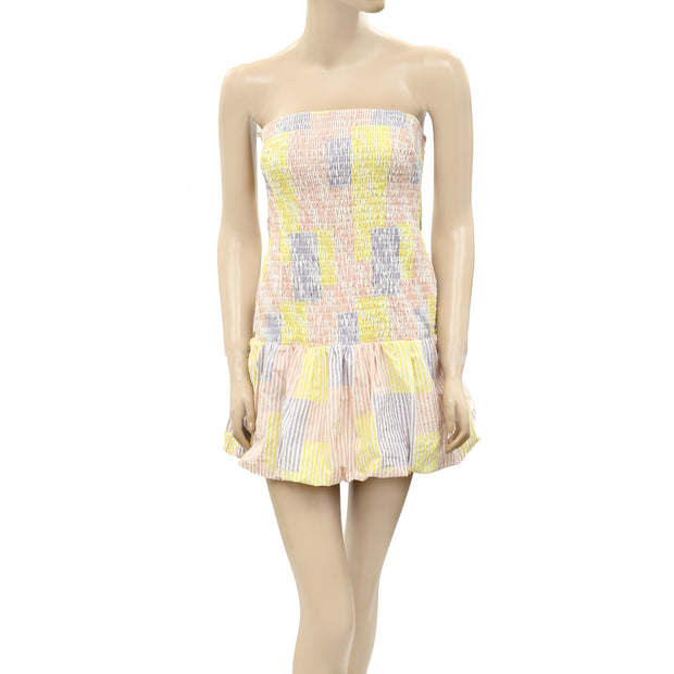 Urban Outfitters UO Claire Smocked TUBE Mini Dress S
