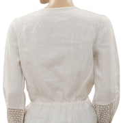 Bensimon Crochet Lace Ivory Blouse Top S