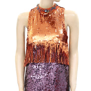 Pinko Womens Sequin Embellished Mini Dress S