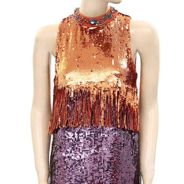 Pinko Womens Sequin Embellished Mini Dress S