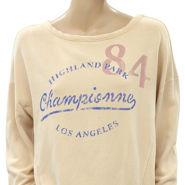 Maeve Anthropologie Championne Graphic Sweatshirt Pullover Top M