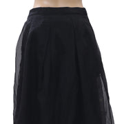 Uterque Organza Embellished Black Midi Skirt XS