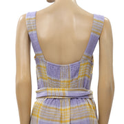 Urban Outfitters Sankaty Linen Ruffle Maxi Dress S