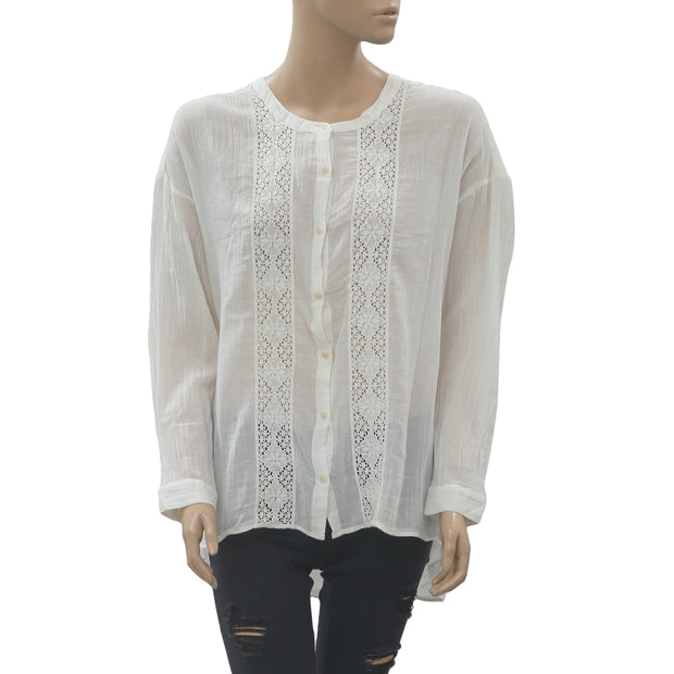 Des Petits Hauts Idalou Ivory Tunic Shirt Top