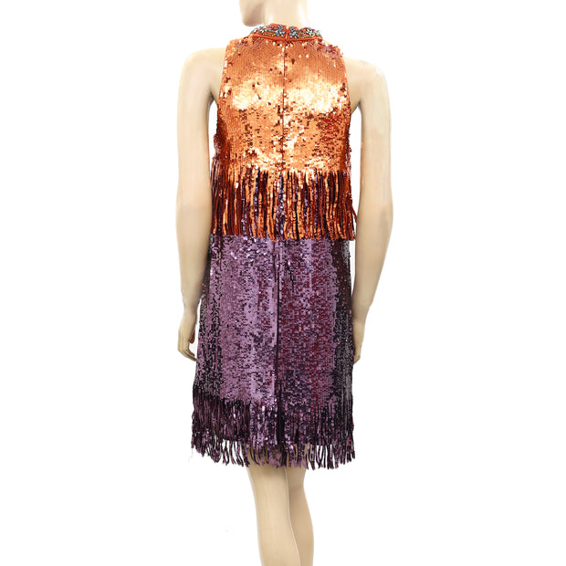 Pinko Womens Sequin Embellished Mini Dress S