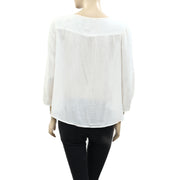 Lucky Brand Embroidered Blouse Top M