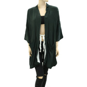 Closed Floral Embroidered Cardigan Tunic Top S
