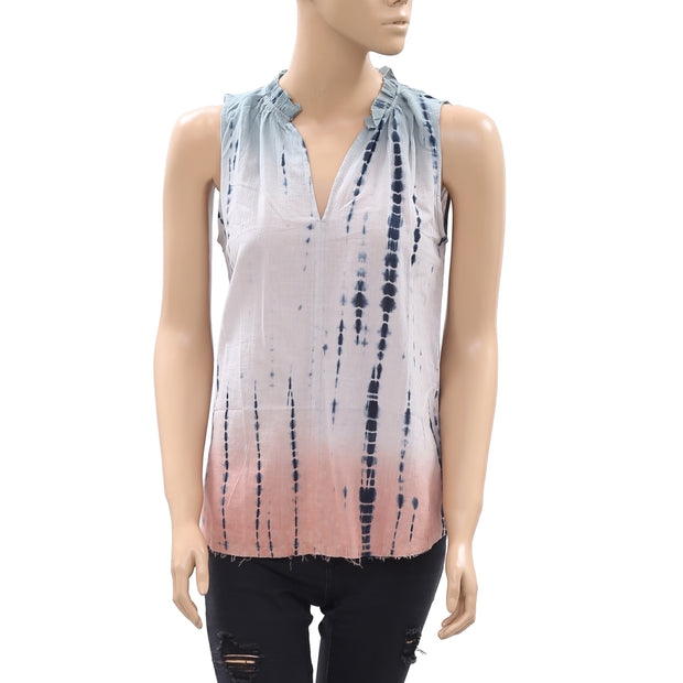 Lilla P Tie & Dye Printed Tank Blouse Top XS