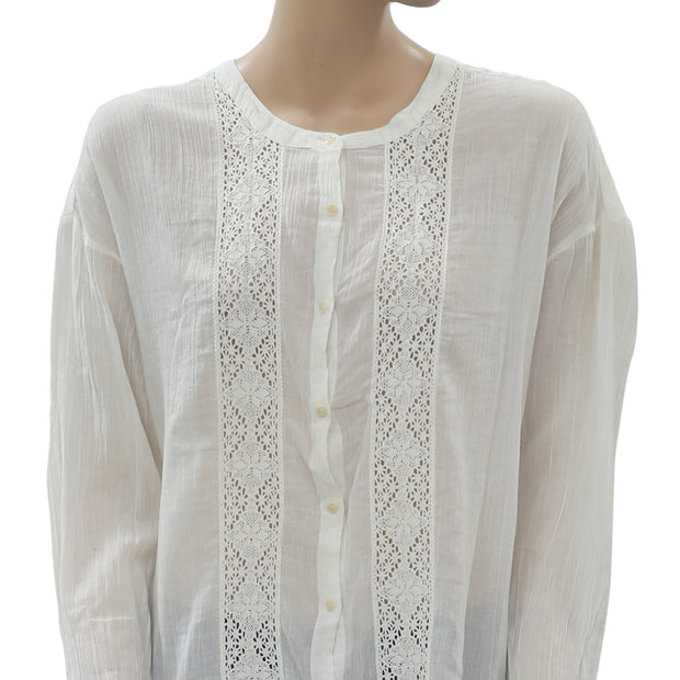 Des Petits Hauts Idalou Ivory Tunic Shirt Top