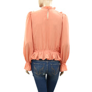 HappyXNature Kate Hudson Lark Floral Embroidery Blouse Top M