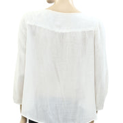 Lucky Brand Embroidered Blouse Top M