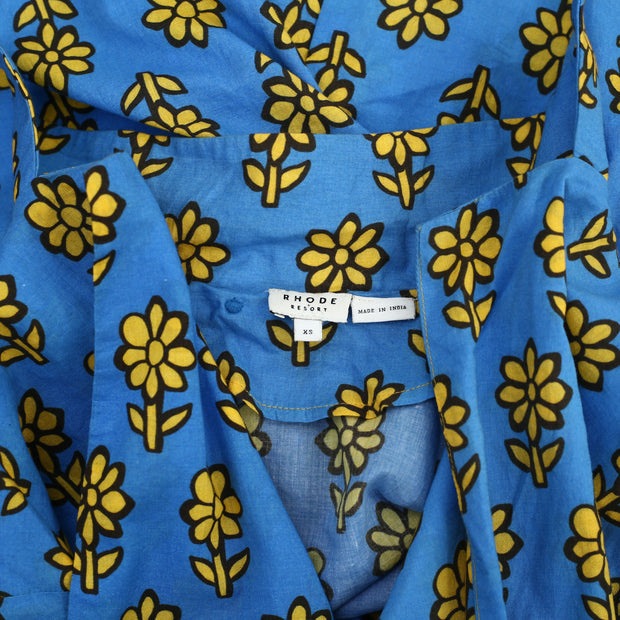 Rhode Resort Carl Printed Cotton-Voile Blouse Shirt Top XS