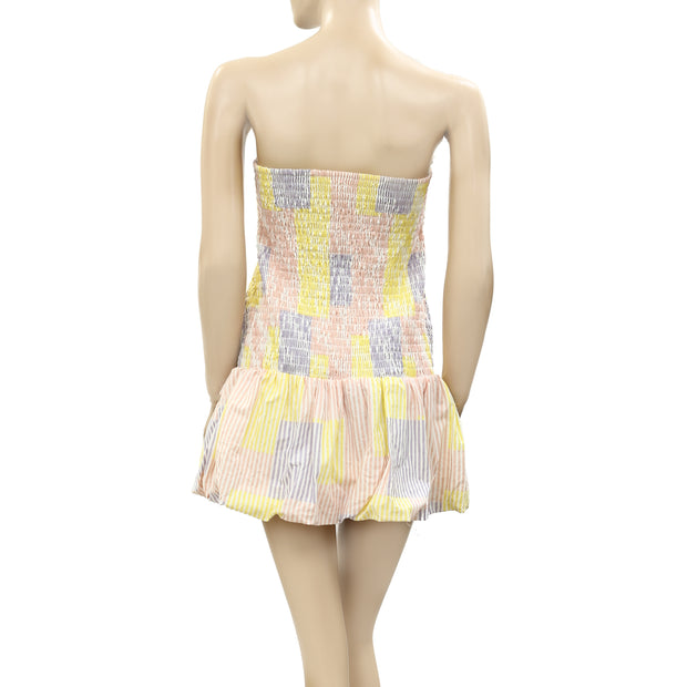 Urban Outfitters UO Claire Smocked TUBE Mini Dress S