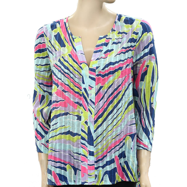 Lilly Pulitzer Printed Blouse Shirt Tunic Top S