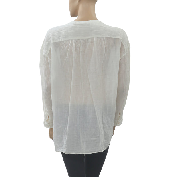 Des Petits Hauts Idalou Ivory Tunic Shirt Top