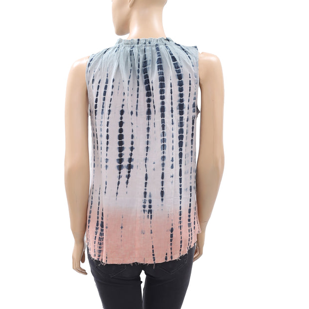 Lilla P Tie & Dye Printed Tank Blouse Top XS