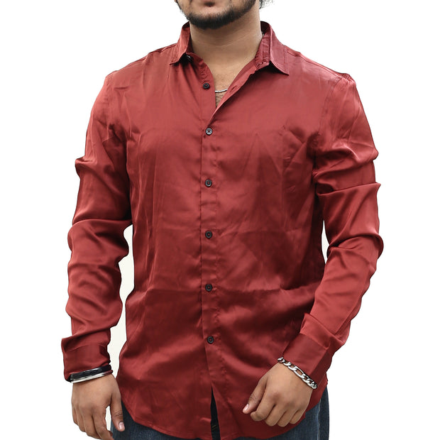 ASOS DESIGN Men's Regular Camp Satin Shirt