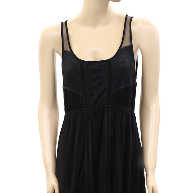 Element Floral Lace Black Tunic Mini Dress XS