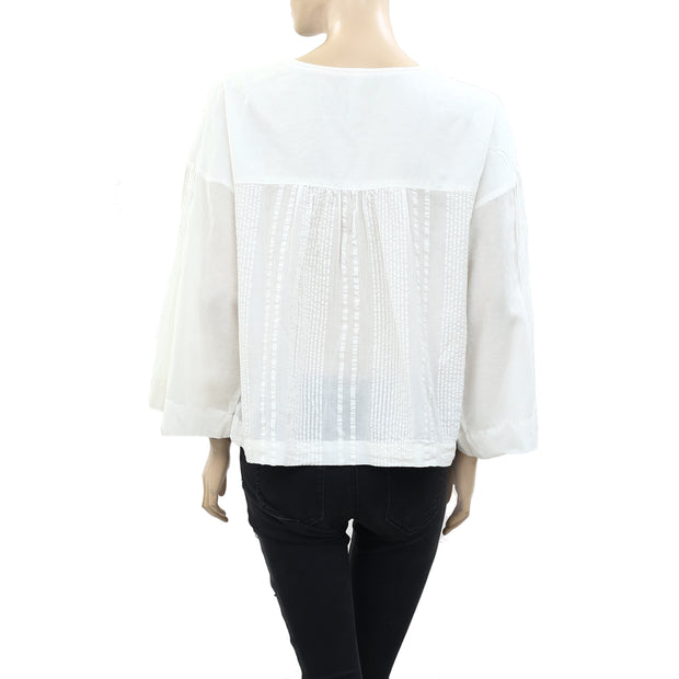 Anthropologie Catrina Embroidered Blouse Top S