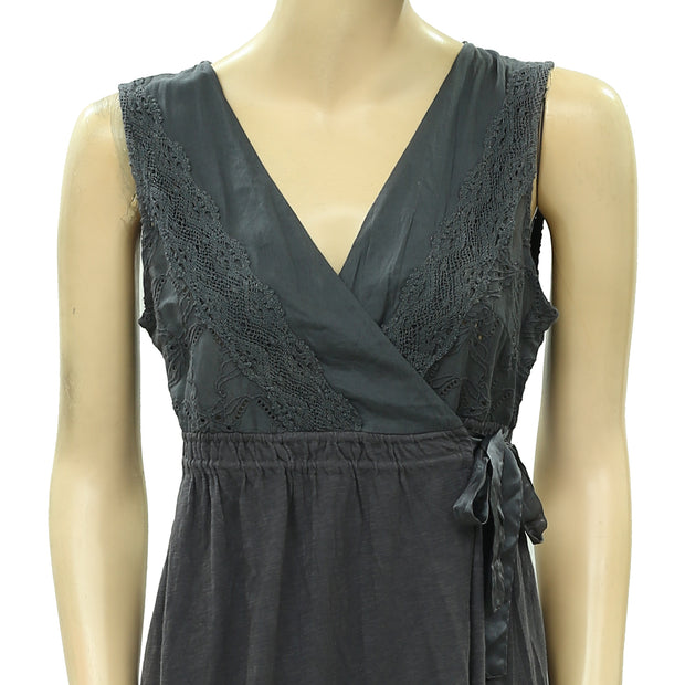 Odd Molly Anthropologie Eyelet Embroidered Mini Wrap Dress XS