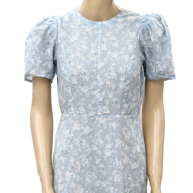 PIA TJELTA Floral Printed Puff Sleeves Mini Dress