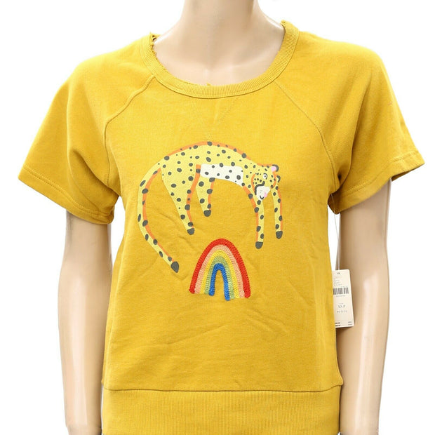 Anthropologie Jarmél by Jarmel 豹纹彩虹图案 T 恤